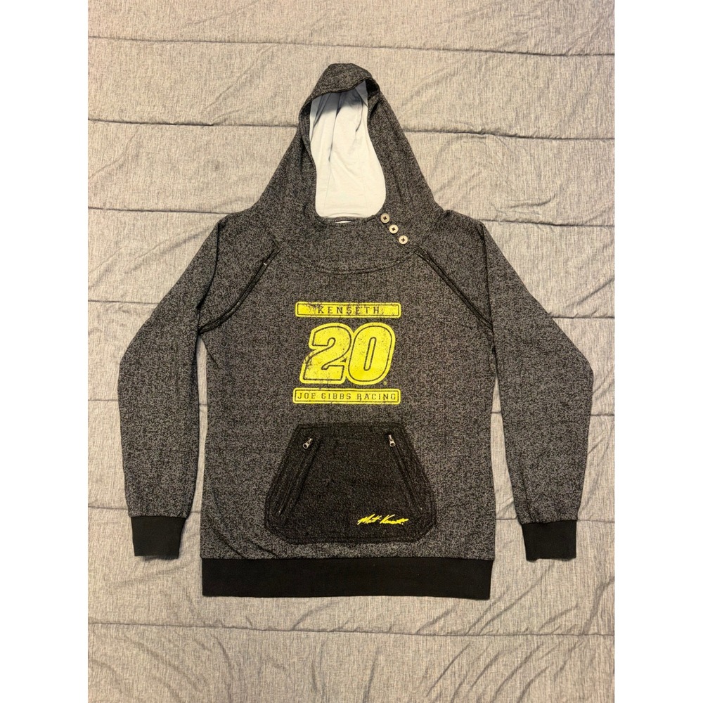 Over The Wall NASCAR Matt Kenseth 20 Joe Gibbs Racing Hoodie Charcoal Gray Large